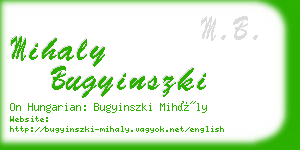mihaly bugyinszki business card
